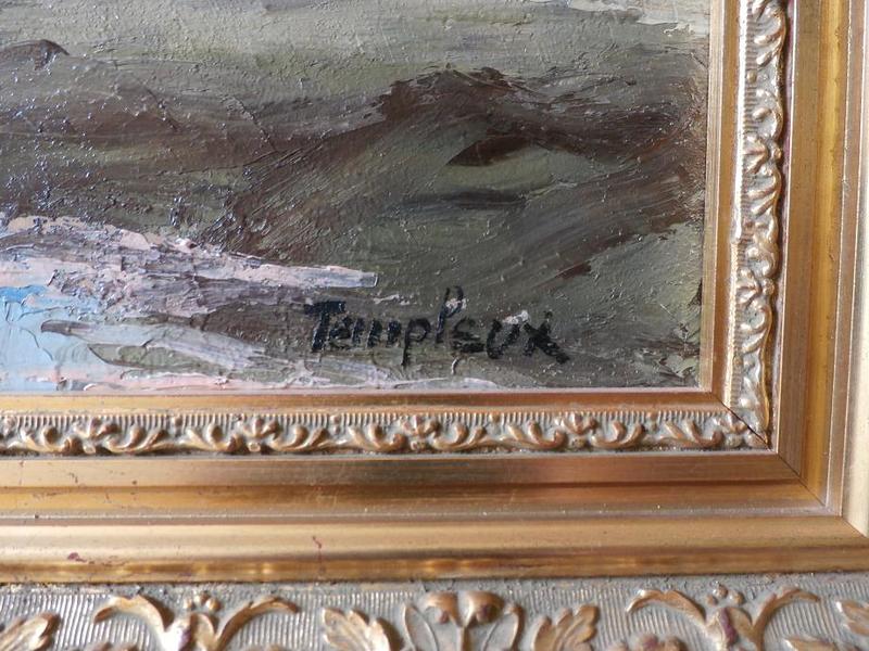 Paysage à l'étang / Emmanuel Templeux (signature)