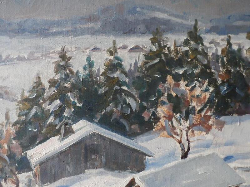 Chalets sous la neige / Paul Jean Decrind (détail)